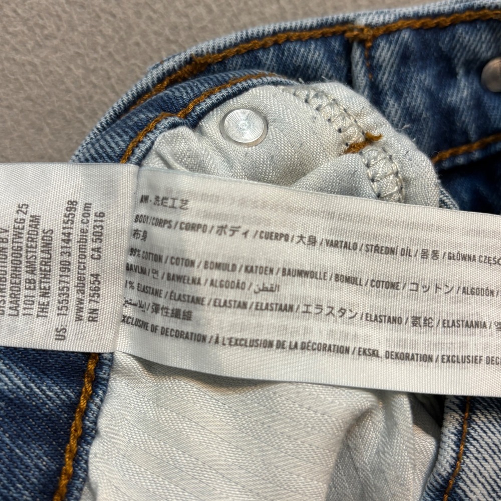 Abercrombie & Fitch The 90s Straight Ultra High Rise Jeans Medium Wash 27 4L - Picture 6 of 10